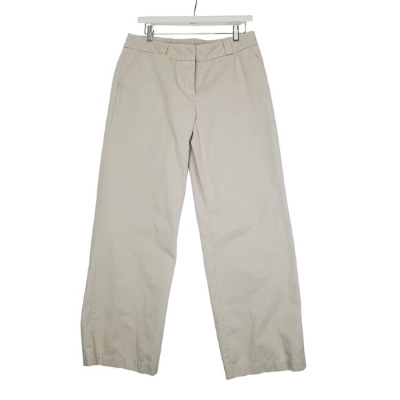 GARNET HILL Womens Pants SZ‎ 10p Khaki Straight Leg Midrise 100% Cotton Gorpcore - Picture 1 of 12